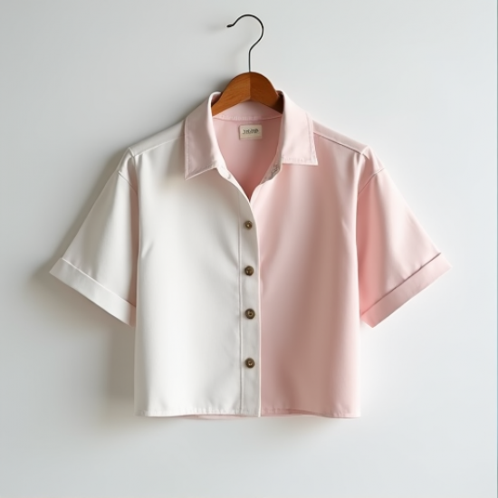 Chic Breeze Cropped Button-Up Shirt