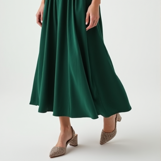 Elysian Elegance High-Waisted A-Line Skirt