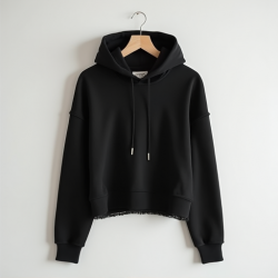 Urban Chic Raw Edge Cropped Hoodie