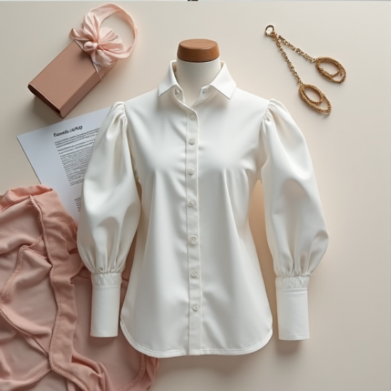 Chic Elegance Statement Sleeve Shirt