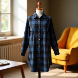 Chic Comfort Flannel Check Shirt Dress