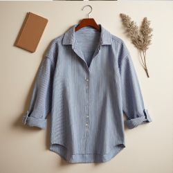 Chic Striped Boyfriend Shirt