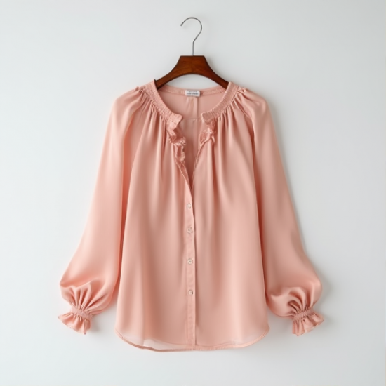 Elysian Breeze Bishop Sleeve Chiffon Blouse