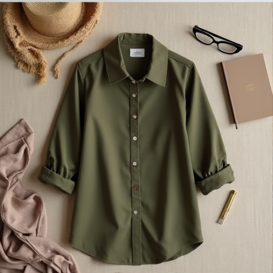 Chic Grandad Collar Casual Shirt