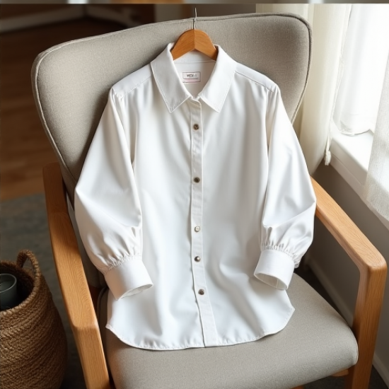 Chic Grandad Collar Casual Shirt