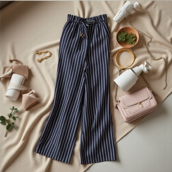 Chic Stripes Wide-Leg Trousers