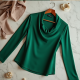 Silken Elegance Cowl Neck Top