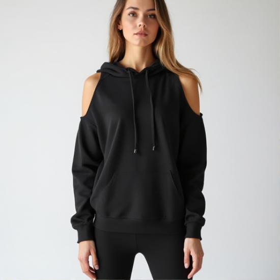 Chic Breeze Cold Shoulder Hoodie
