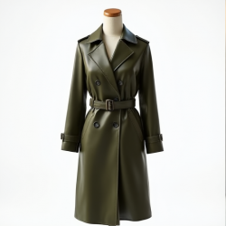 Elysian Elegance Women's Leather Trench Coat