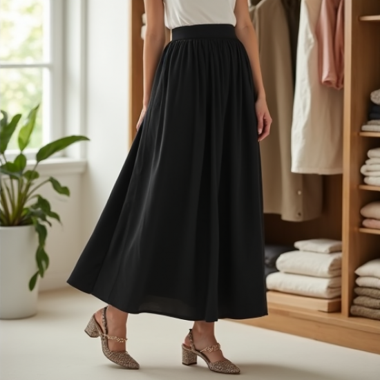 Elysian Elegance High-Waisted A-Line Skirt