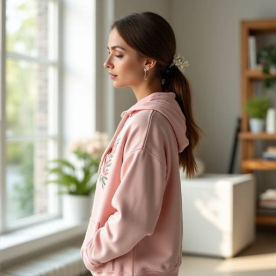 Elysian Blooms Floral Embroidered Hoodie