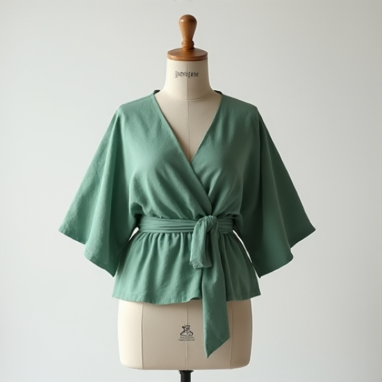 Elysian Breeze Kimono Sleeve Wrap Top