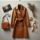 Elysian Elegance Women's Leather Trench Coat