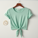 Chic Breeze Tie-Front Crop Tee