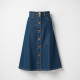 Timeless Chic Women's Button-Front Denim Skirt
