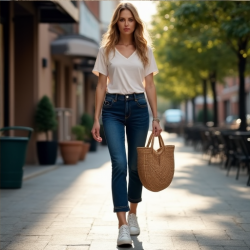 ChicFit Women's Cropped Ankle Jeans