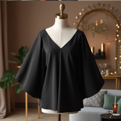 Elysian Elegance Cape Sleeve Top