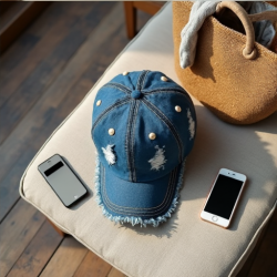 Chic Distressed Denim Cap