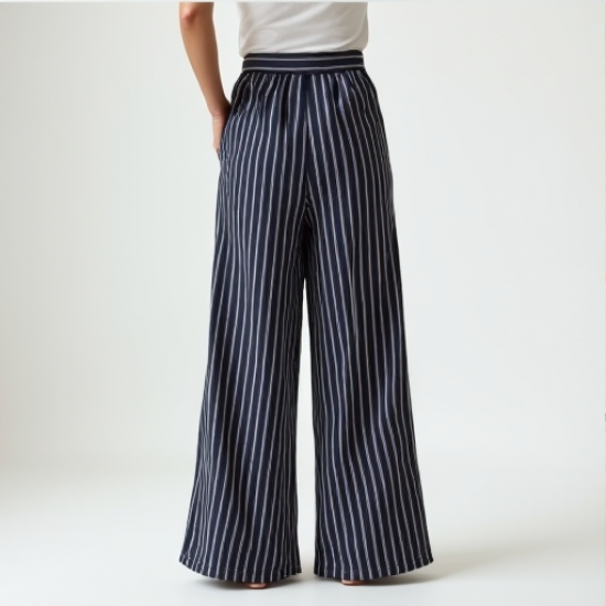 Chic Stripes Wide-Leg Trousers