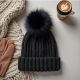 Cozy Luxe Bobble Hat with Large Pom-Pom