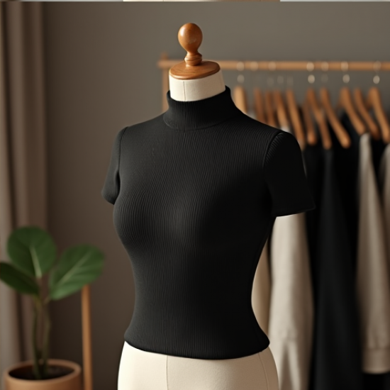 Chic Comfort Mock Neck Ribbed Tee