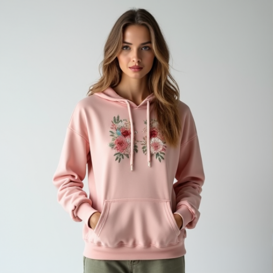 Elysian Blooms Floral Embroidered Hoodie