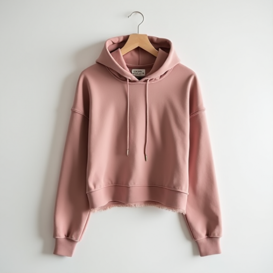 Urban Chic Raw Edge Cropped Hoodie