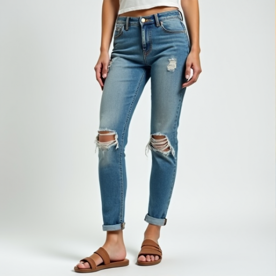Urban Chic Distressed Ripped Jeans