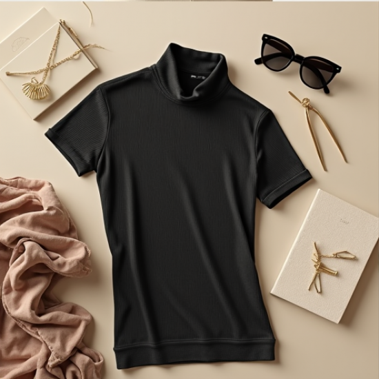 Chic Comfort Mock Neck Ribbed Tee