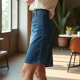 Timeless Chic Women's Button-Front Denim Skirt