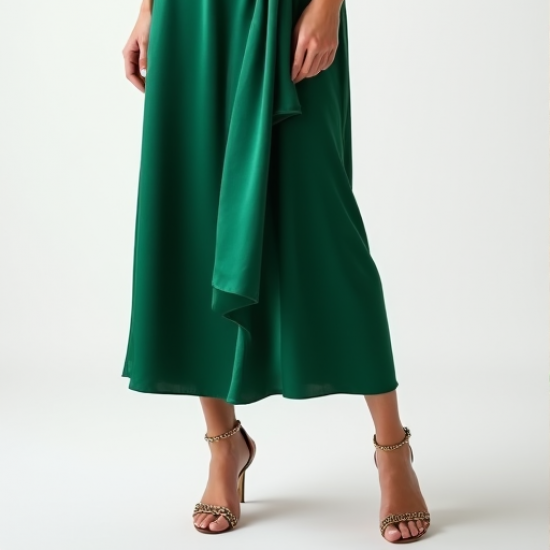 Elysian Elegance Drape Front Satin Dress