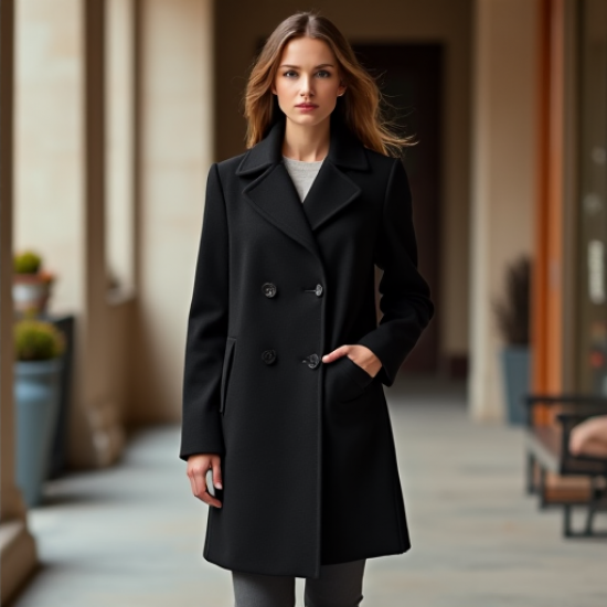 Sophisticated Elegance Women's Wool Blend Peacoat