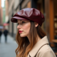 Chic Faux Leather Beret