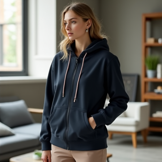 Urban Chic Women's Fitted Zip-Through Hoodie