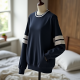 Chic Varsity Stripe Sweatshirt