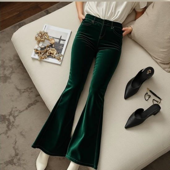 Velvet Chic Flare Pants
