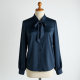 Elegant Satin Tie-Neck Blouse