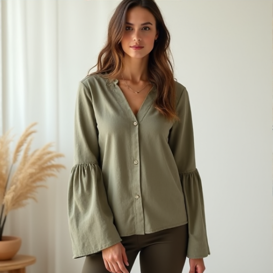 Elysian Breeze Bell Sleeve Blouse